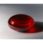 RARE Oval Scarlet Red NAGA EYE Thai talisman Cave Crystal Magic Power Amulet